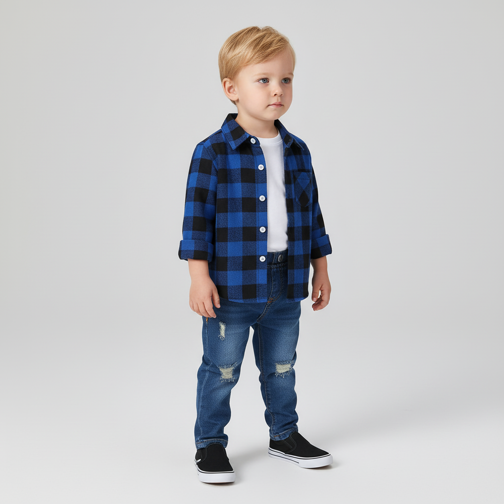 Kariertes Flanellhemd-Set
