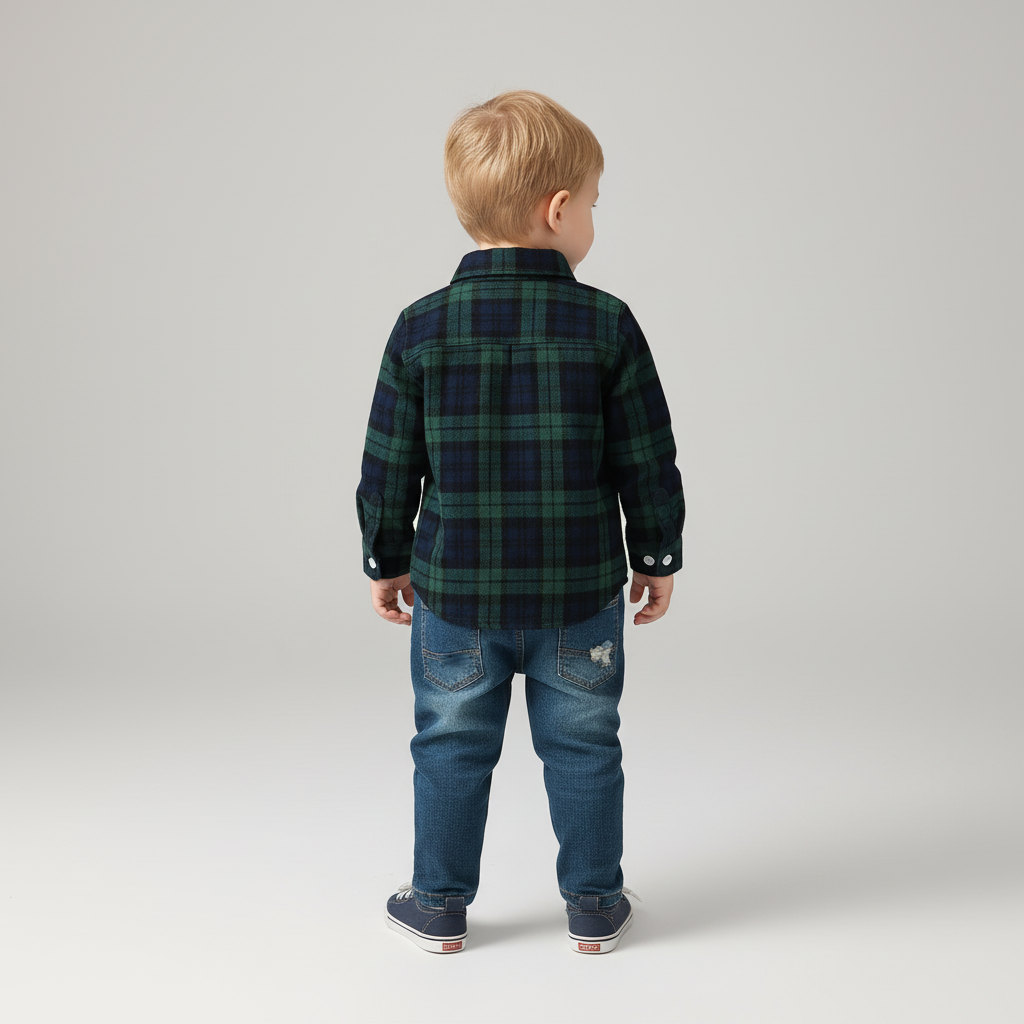 Kariertes Flanellhemd-Set