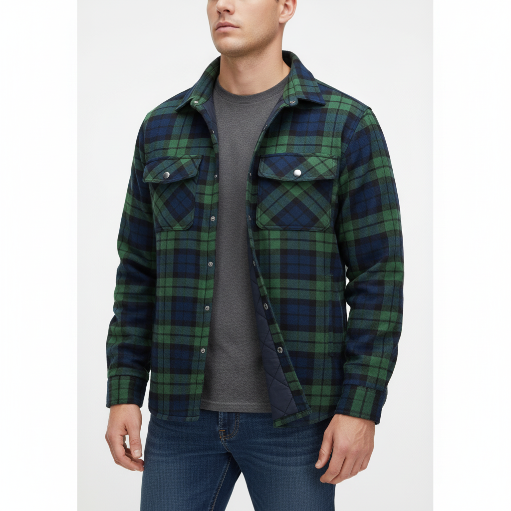 Flanelljacke mit Steppfutter
