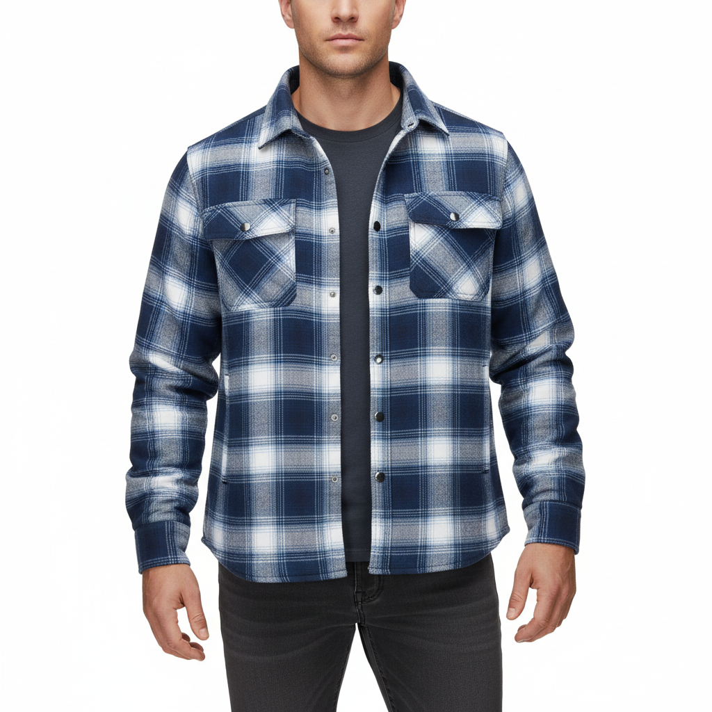 Flanelljacke mit Steppfutter