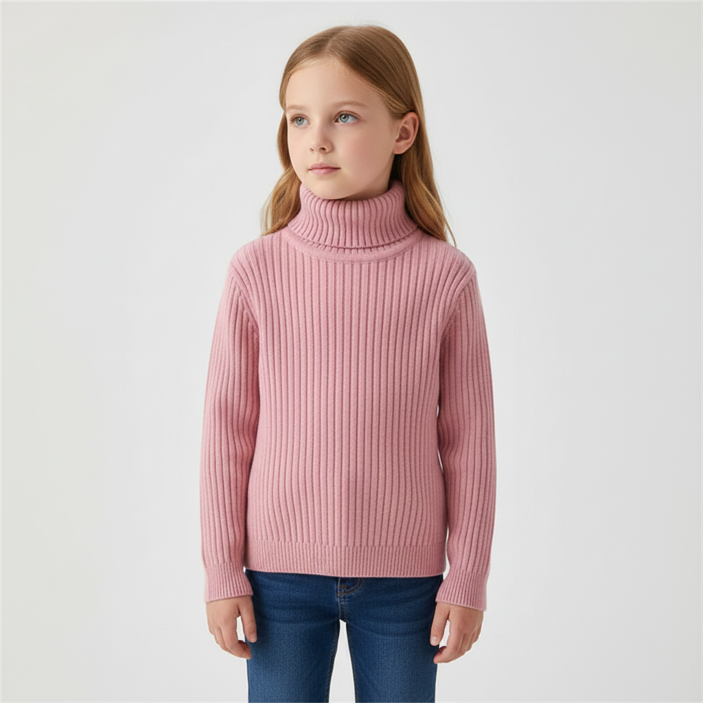 Gerippter Rollkragenpullover