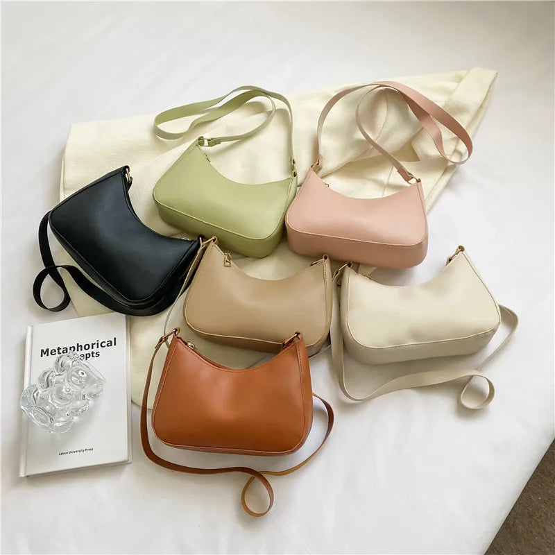 Kleine weiche PU-Schultertasche