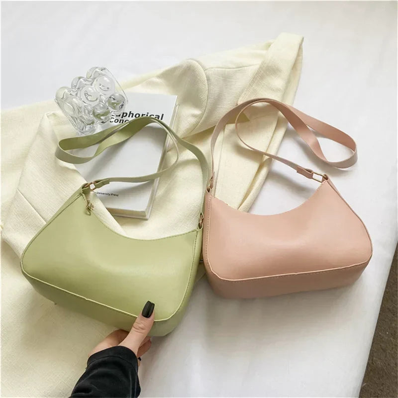 Kleine weiche PU-Schultertasche