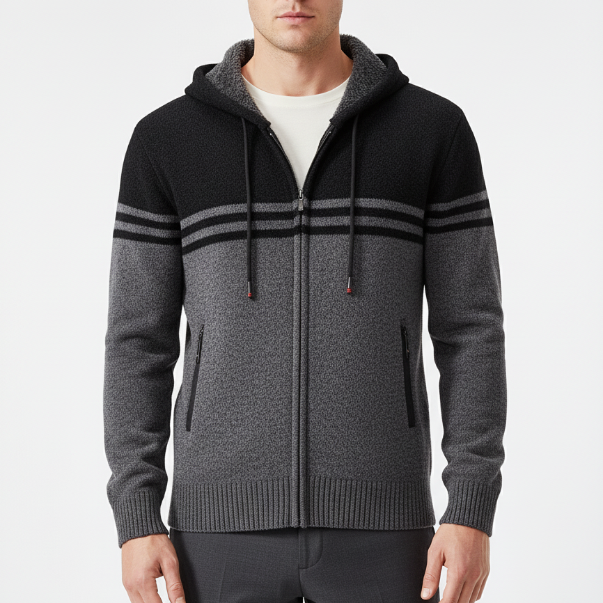 Dicker Strickcardigan mit Reißverschluss