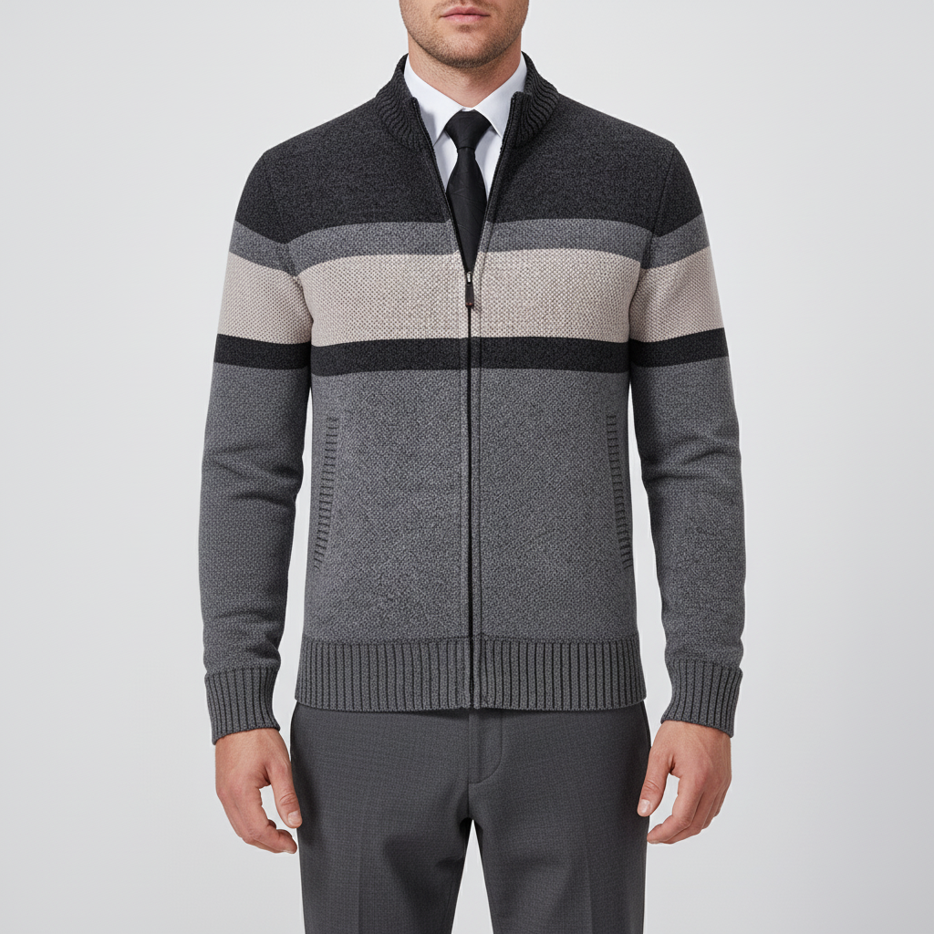 Dicker Strickcardigan mit Reißverschluss