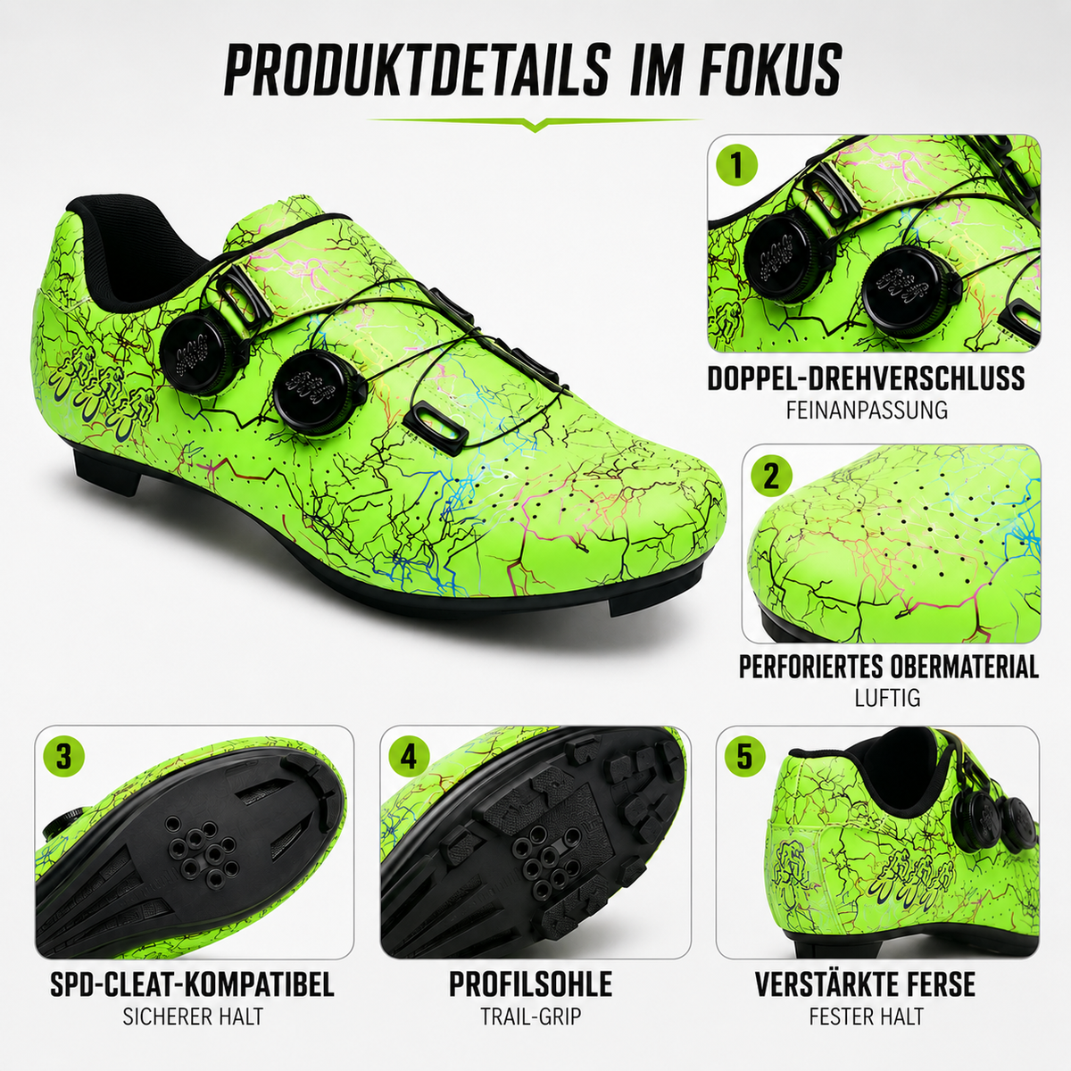 Tracknix SPD-kompatible Mountainbike-Radschuh
