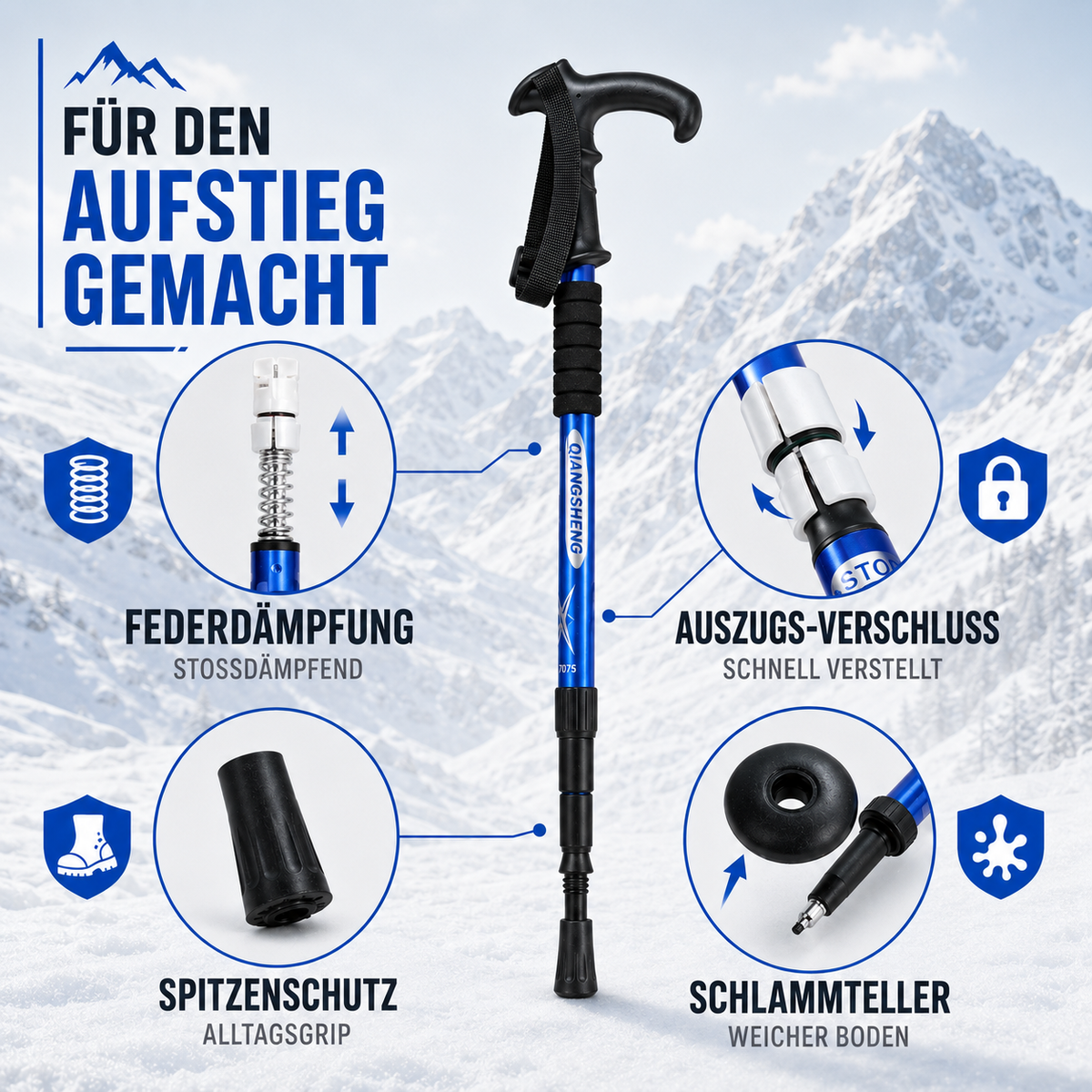 | Trailara Faltbarer Teleskop-Trekkingstab