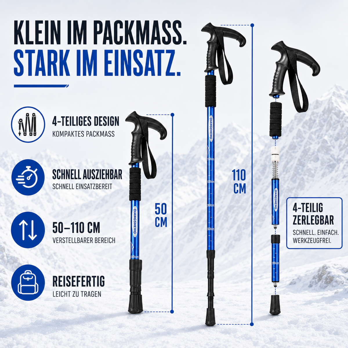 | Trailara Faltbarer Teleskop-Trekkingstab