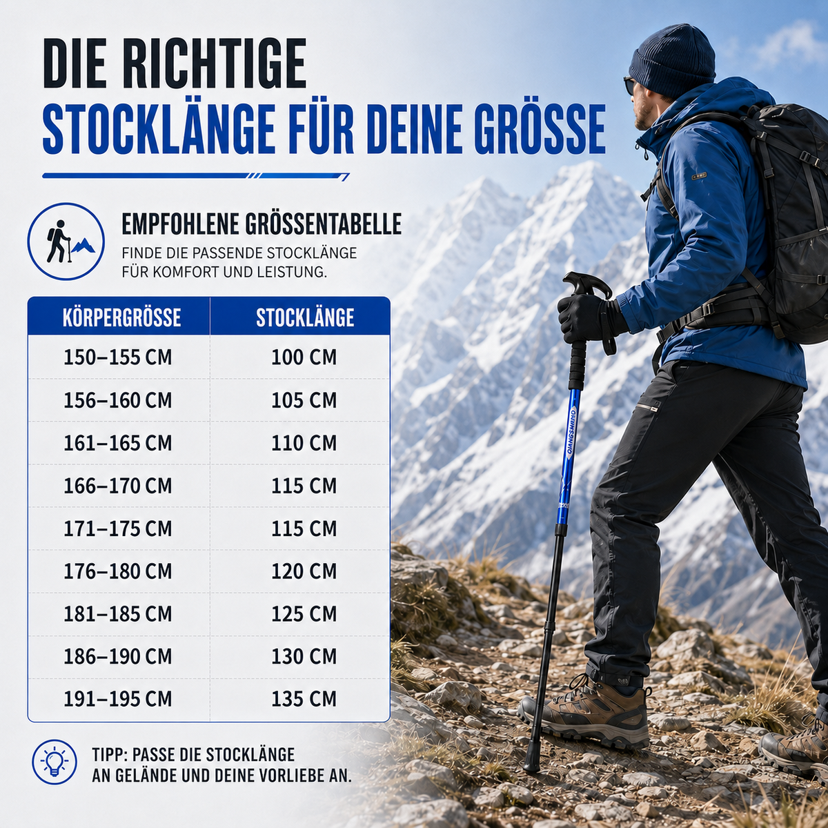 | Trailara Faltbarer Teleskop-Trekkingstab