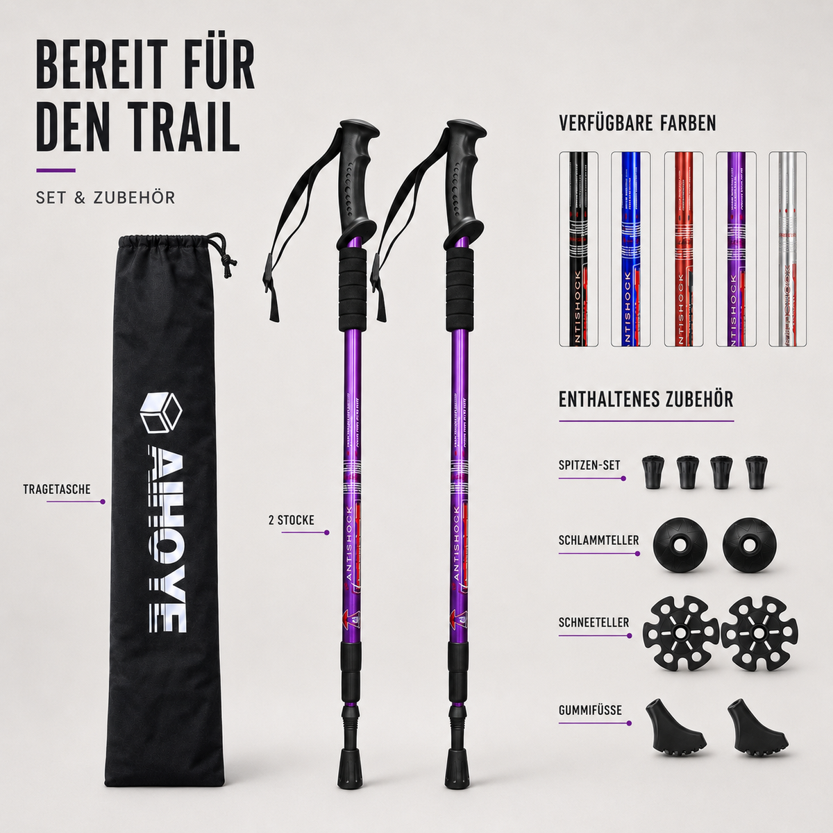 | Trailverge Leichte faltbare Trekking-Stöcke