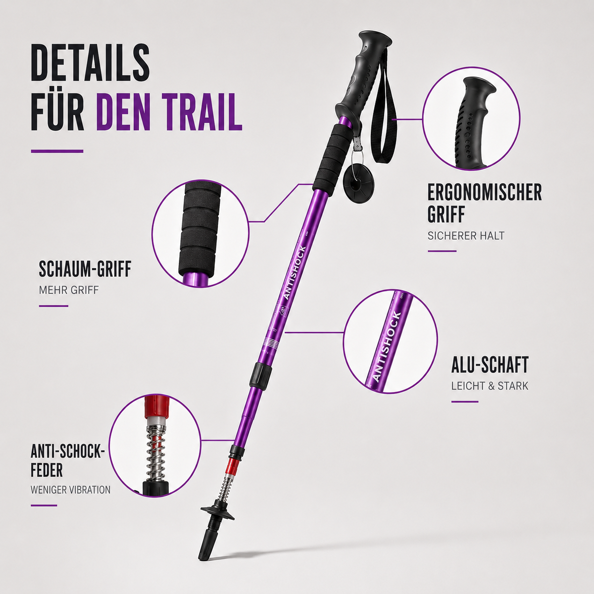 | Trailverge Leichte faltbare Trekking-Stöcke