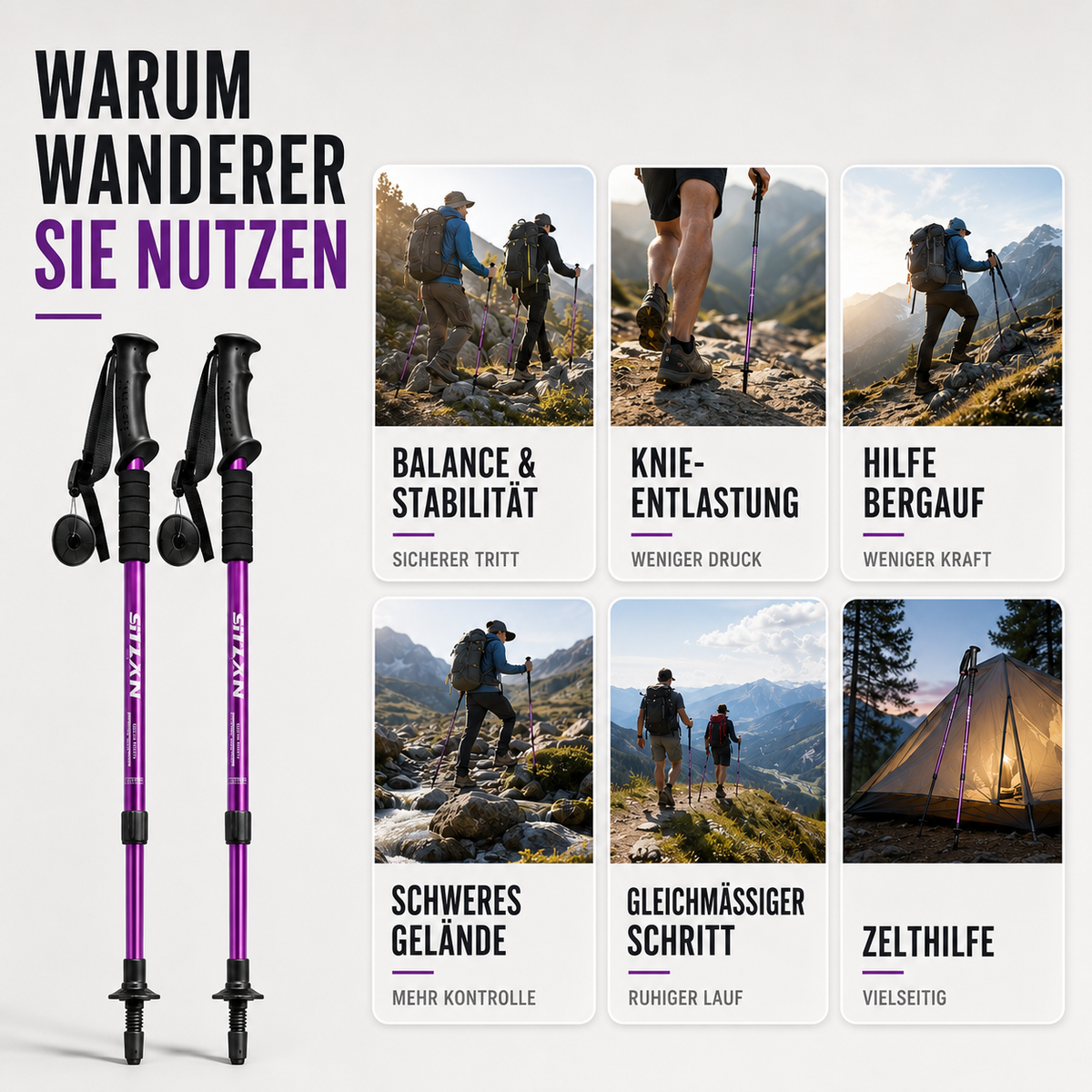 | Trailverge Leichte faltbare Trekking-Stöcke