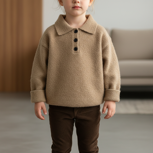 Strickpullover mit Umlegekragen