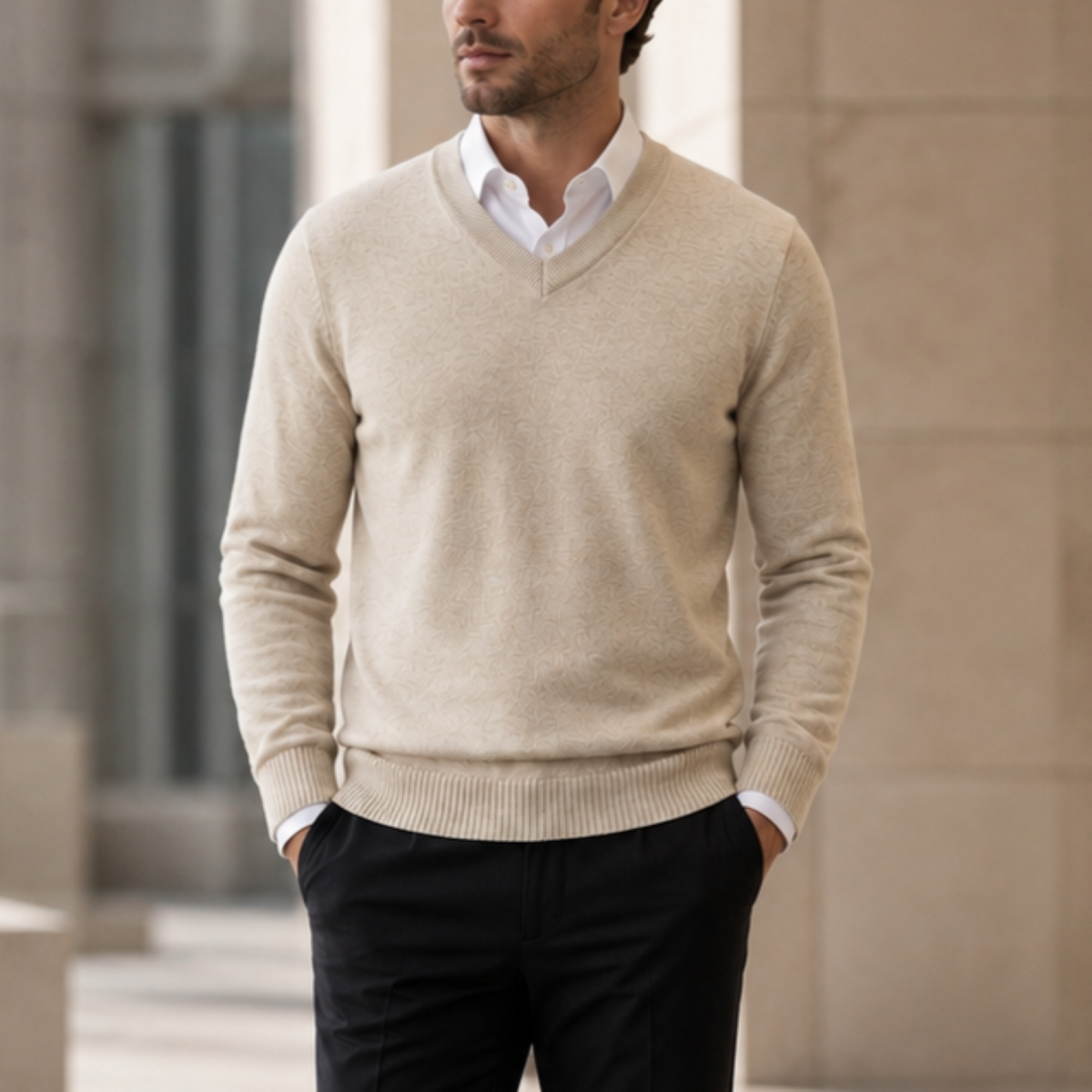 V-Ausschnitt Pullover