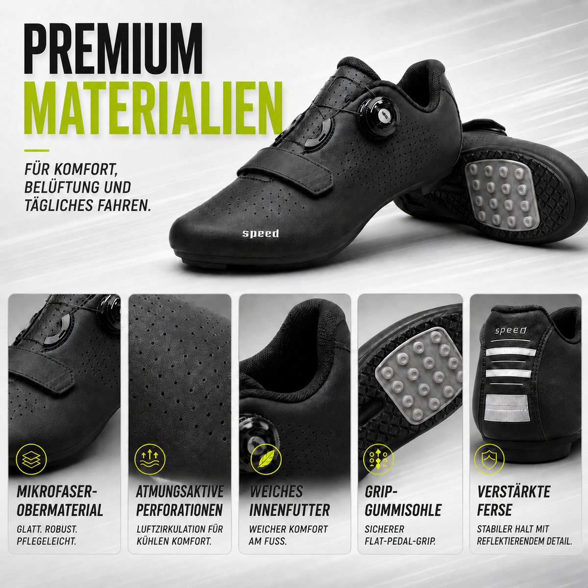 Velodrix Klickpedalfrei-Flatpedal-Radschuh