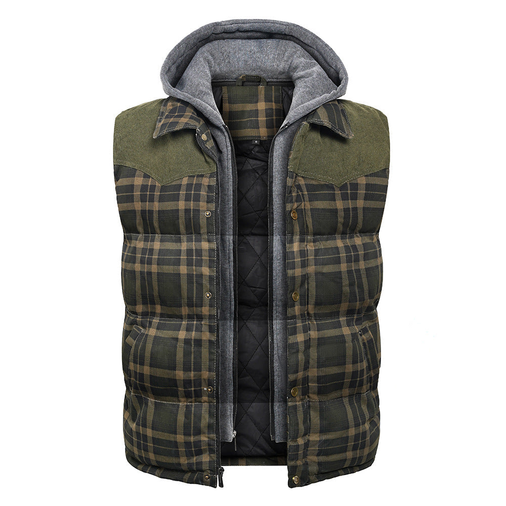 Herren Weste Schottenkaro – isolierter Bodywarmer mit Kapuze