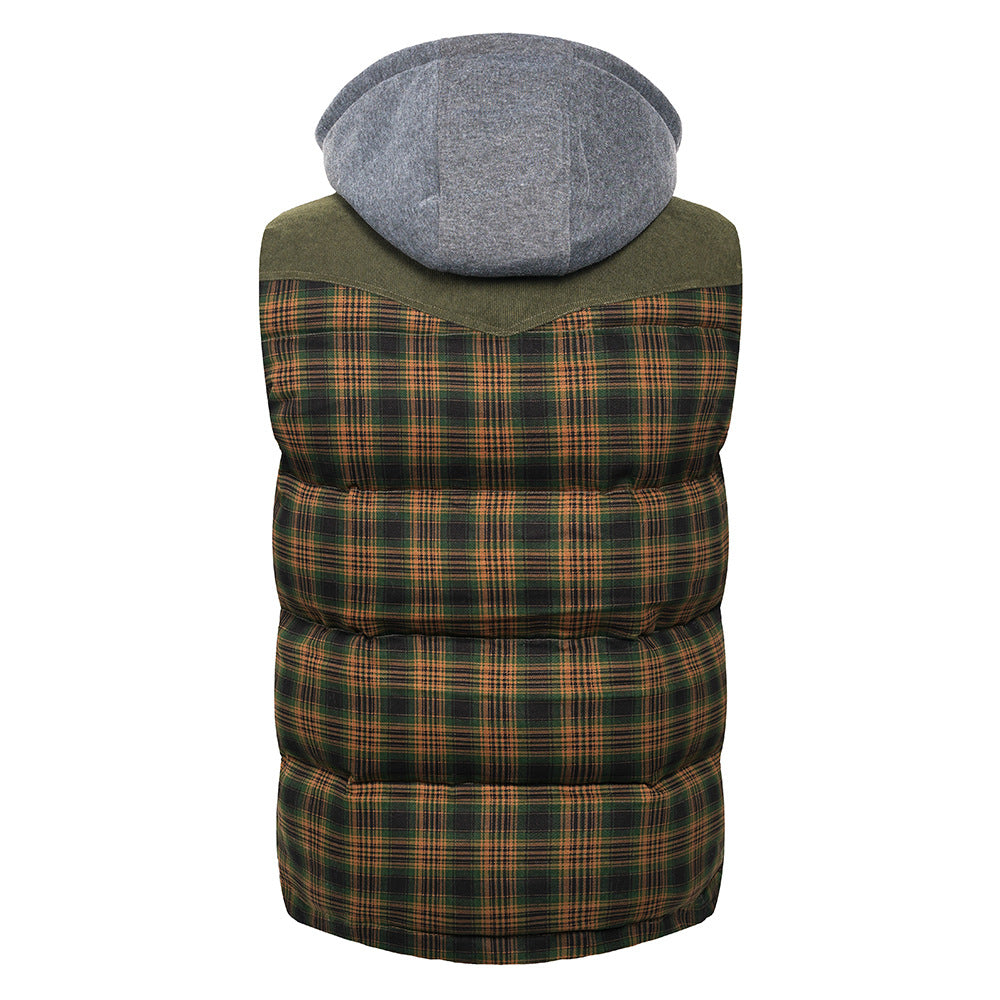 Herren Weste Schottenkaro – isolierter Bodywarmer mit Kapuze