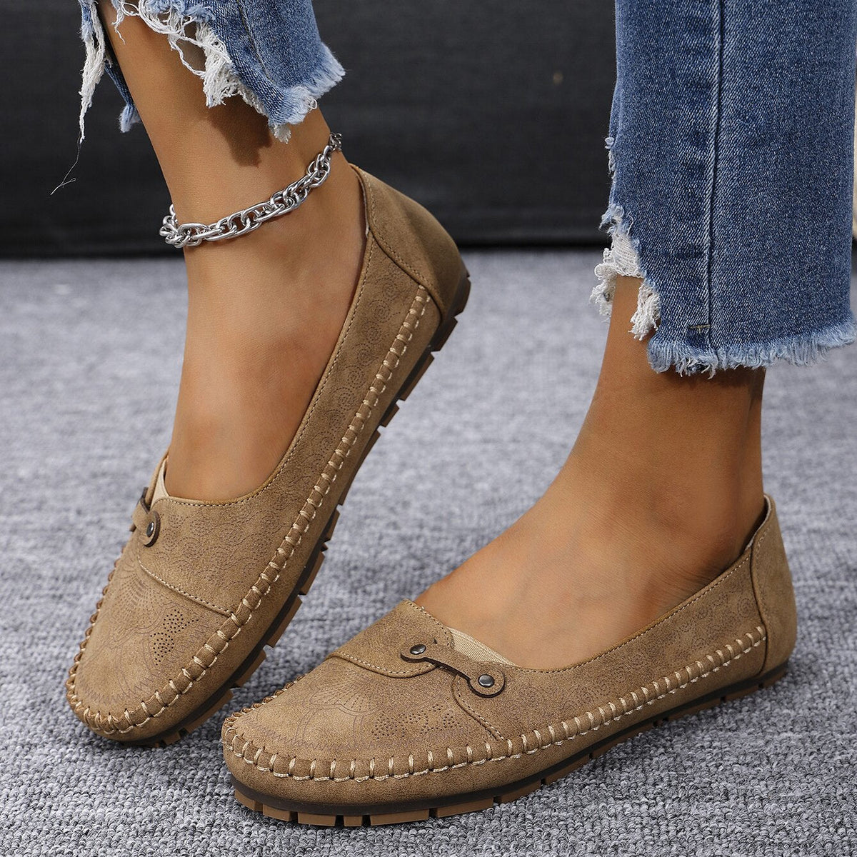 Damen-Komfort-Loafer aus Wildleder