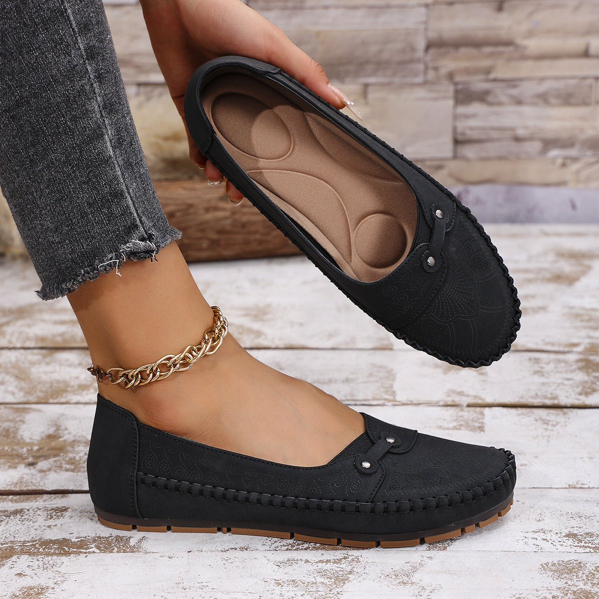 Damen-Komfort-Loafer aus Wildleder