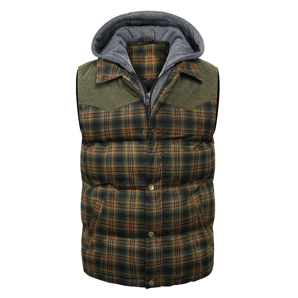 Herren Weste Schottenkaro – isolierter Bodywarmer mit Kapuze