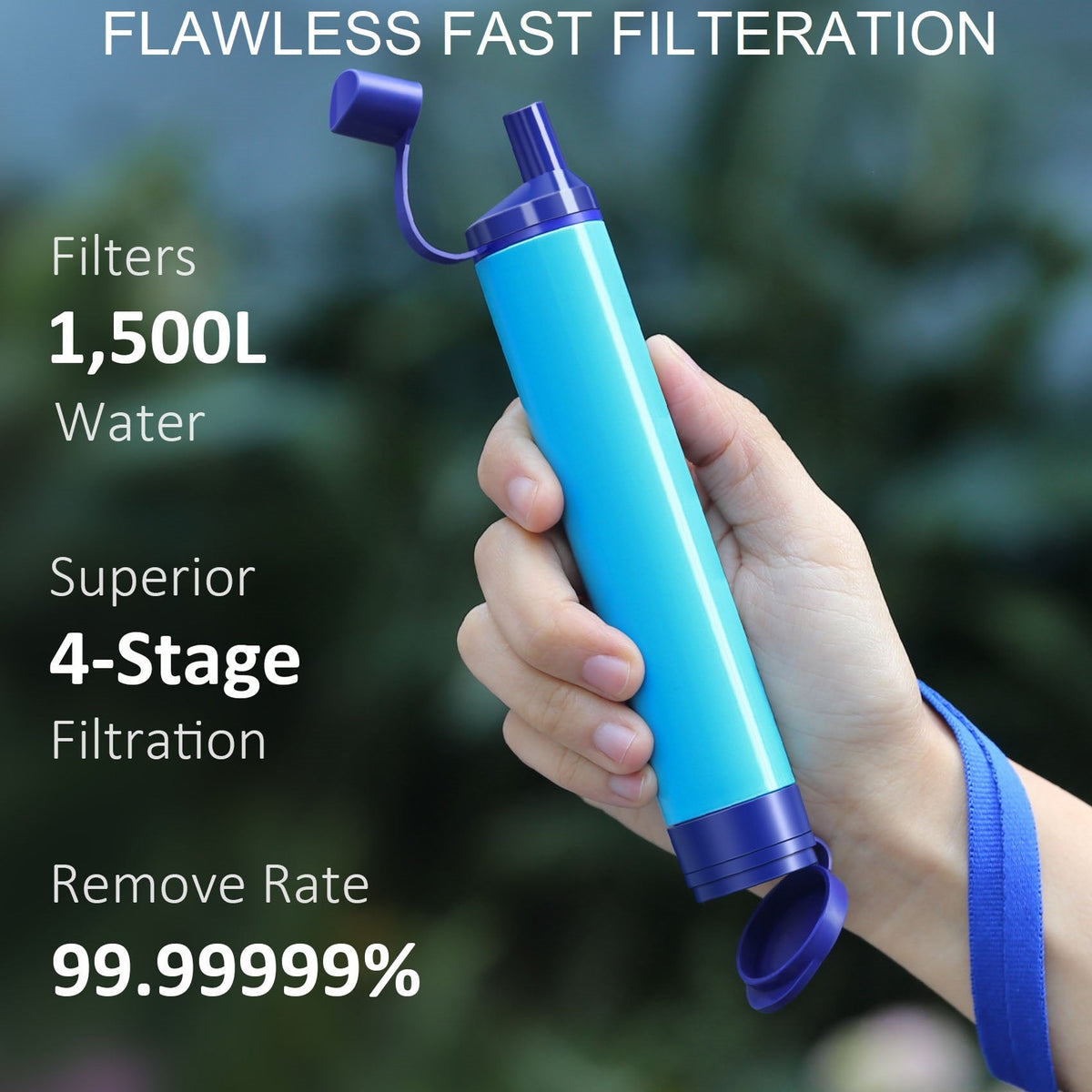 Persönlicher Wasserfilter-Strohhalm – 5-stufiger tragbarer Wasserfilter