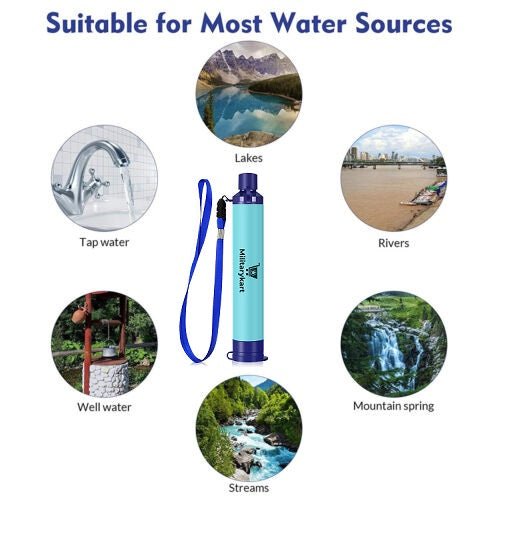 Persönlicher Wasserfilter-Strohhalm – 5-stufiger tragbarer Wasserfilter