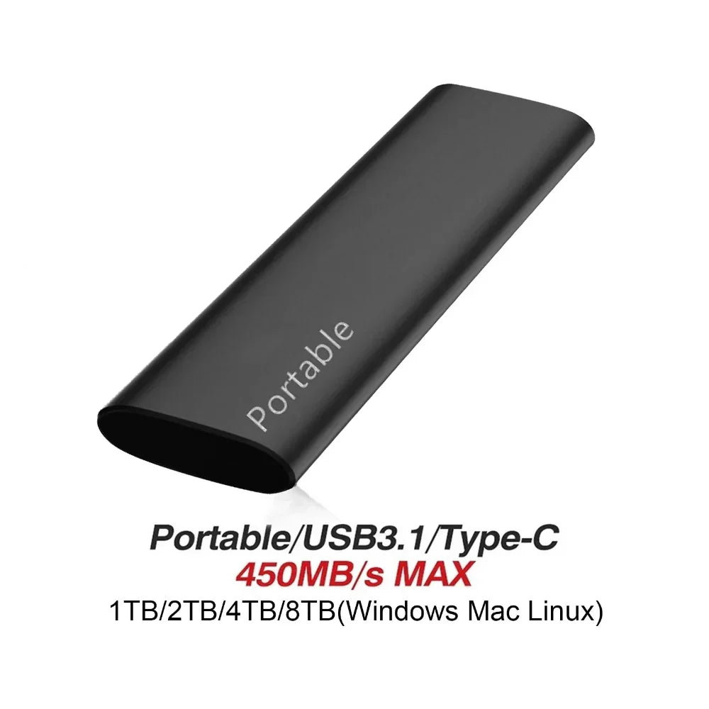 Tragbare externe SSD – Hochgeschwindigkeits Speicherlaufwerk aus Aluminium für schnelle Datenübertragung