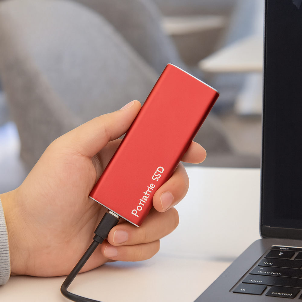 Tragbare externe SSD – Hochgeschwindigkeits Speicherlaufwerk aus Aluminium für schnelle Datenübertragung