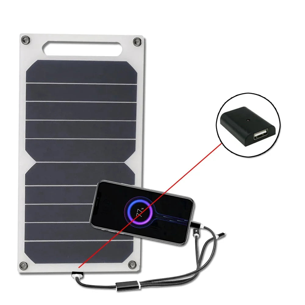 Tragbares Solarpanel mit USB – für Camping & Wandern