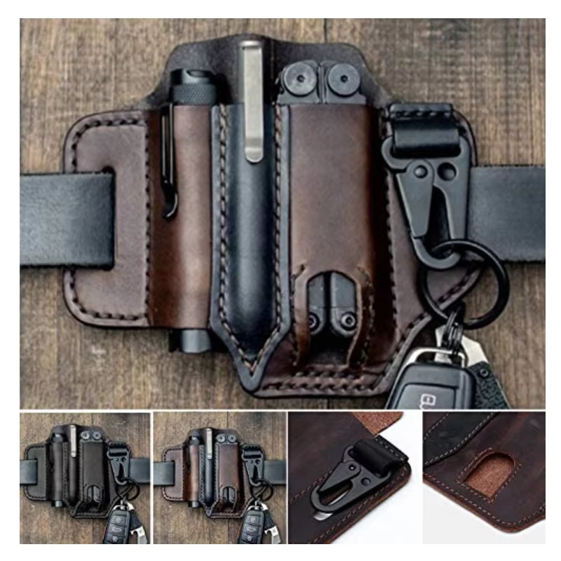 Echtleder-Multitool-Etui – EDC-Gürteltasche