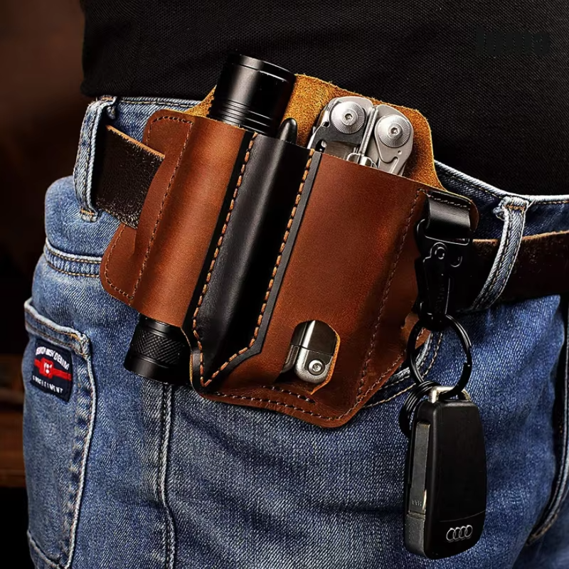 Echtleder-Multitool-Etui – EDC-Gürteltasche
