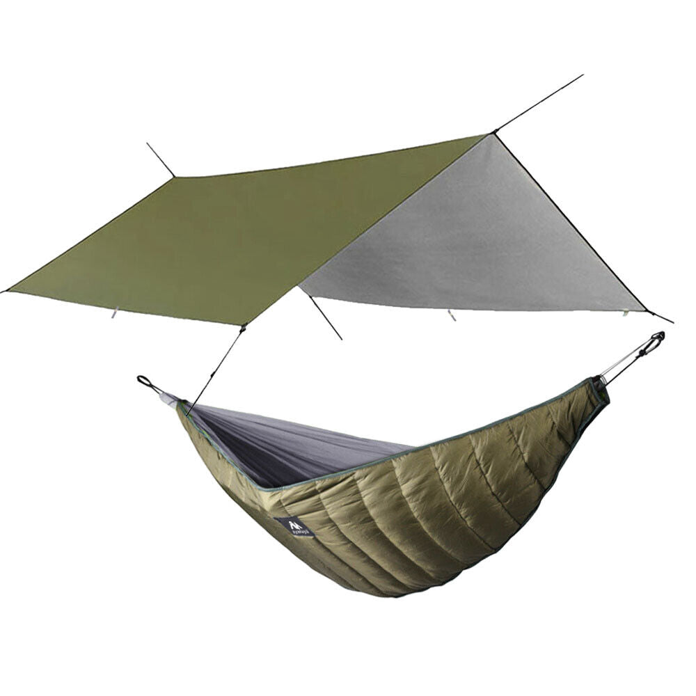 Camping-Hängematten-Set mit Moskitonetz, Unterdecke & Regenschutz