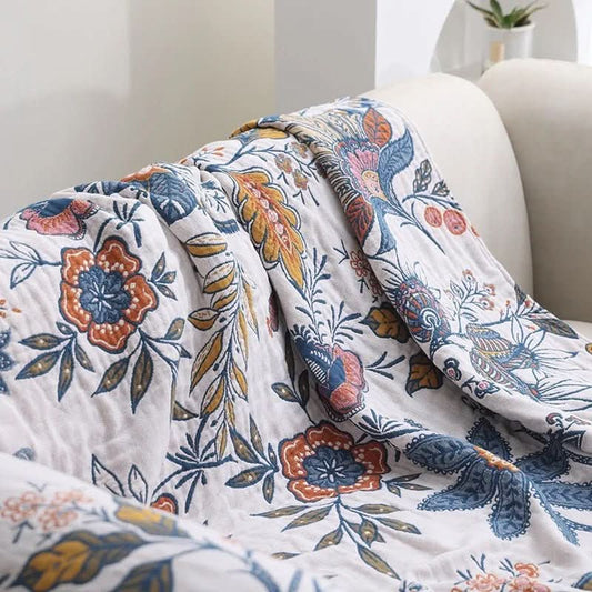 Rebolet | Rustikales Baumwoll-Kissen mit floralem Muster, umkehrbares Design