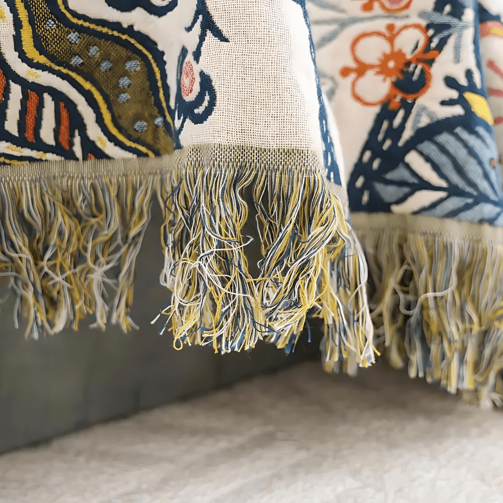 Rebolet | Rustikales Baumwoll-Kissen mit floralem Muster, umkehrbares Design