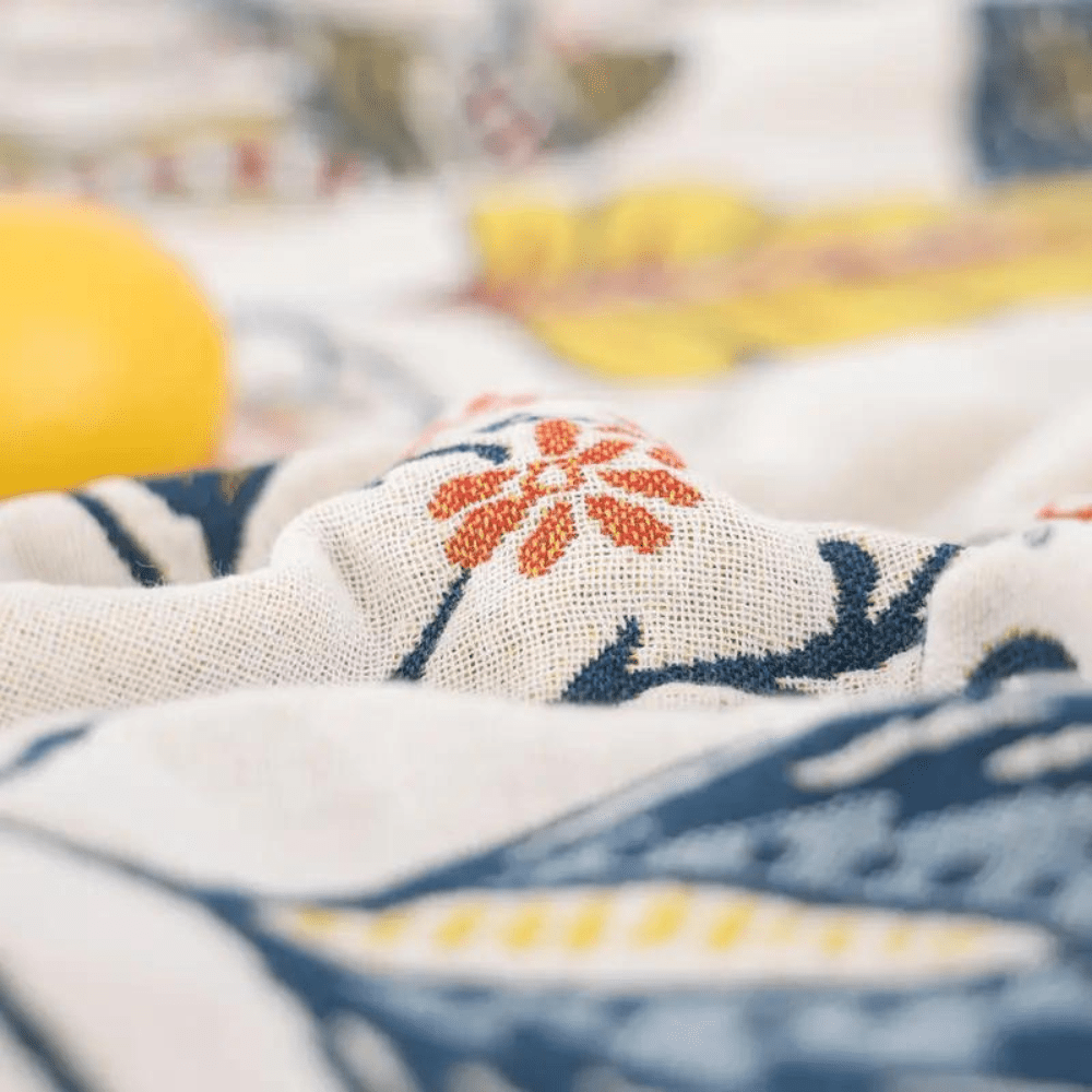 Rebolet | Rustikales Baumwoll-Kissen mit floralem Muster, umkehrbares Design