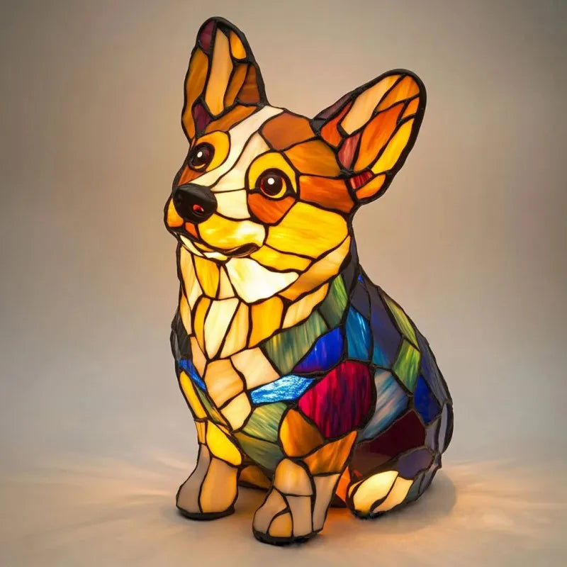 Rebolet | Hundelampe Corgi Glanzlicht – Kreative LED Außenlampe mit Hundemotiv für Garten & Balkon
