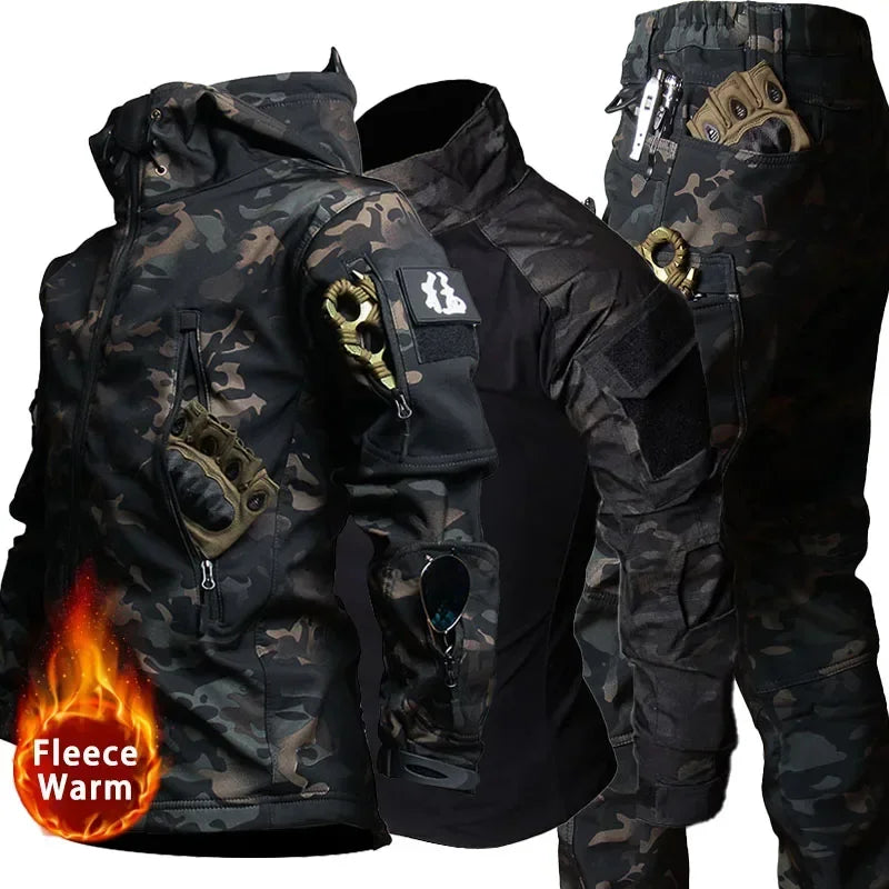 Herren Tactical-Uniform-Set mit Jacke, Shirt und Cargohose