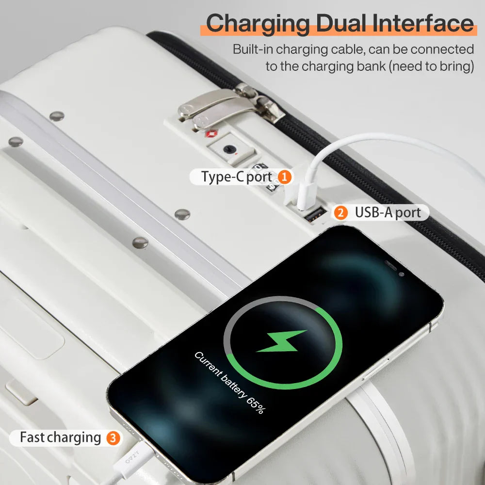 Rebolet | Aluminiumrahmen-Hartschalenkoffer mit USB-Port – Turin