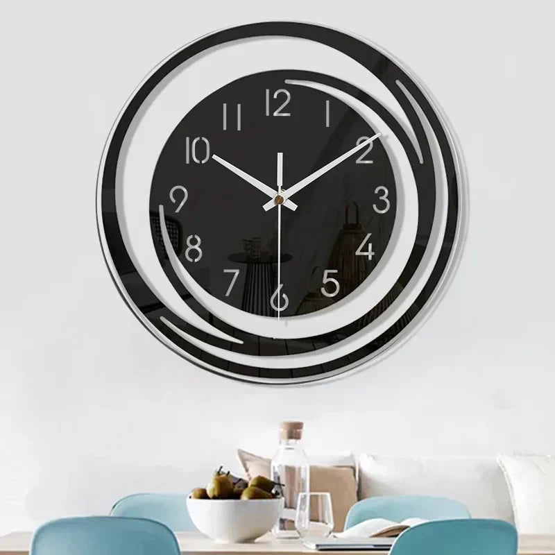 Rebolet | Moderne Schwarze Wanduhr aus Acryl - ScandiTime