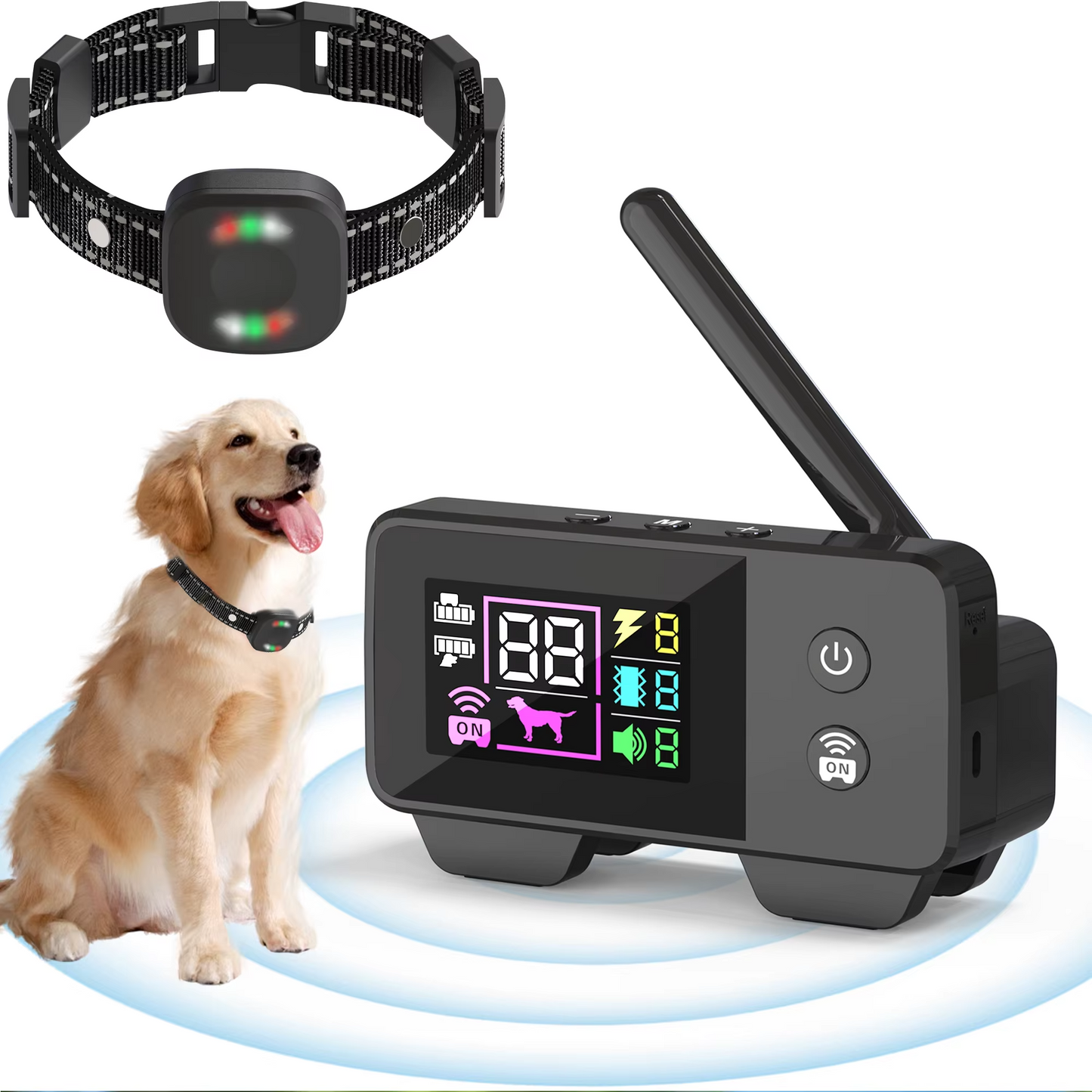 Rebolet | Ultimatives Sicherheits 1.574,8 Fuß Wireless Hundezaun-System mit wiederaufladbarem, wasserdichtem Halsband