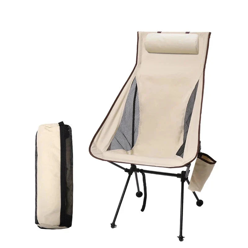 Klapp-Campingstuhl mit Kopfstütze – leichtes Aluminium