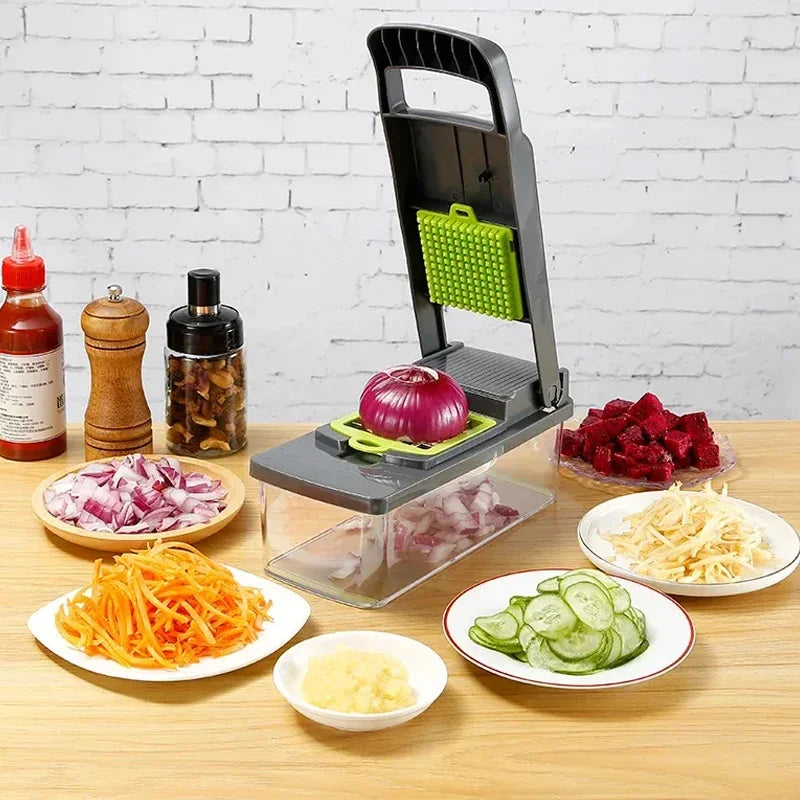 ™ 14/16-in-1 Gemüseschneider, Multifunktion, Edelstahl & 2L Behälter