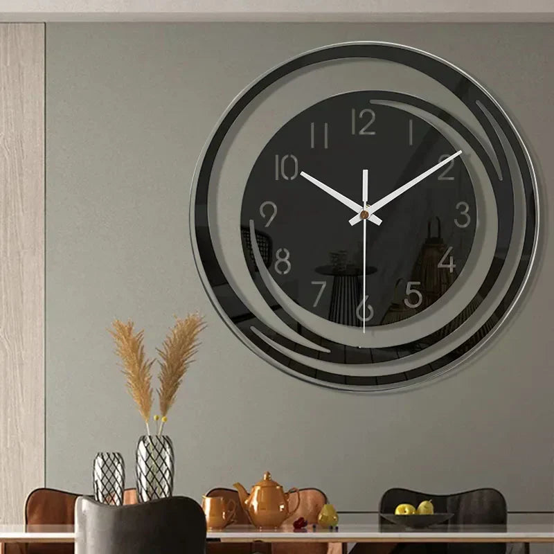 Rebolet | Moderne Schwarze Wanduhr aus Acryl - ScandiTime