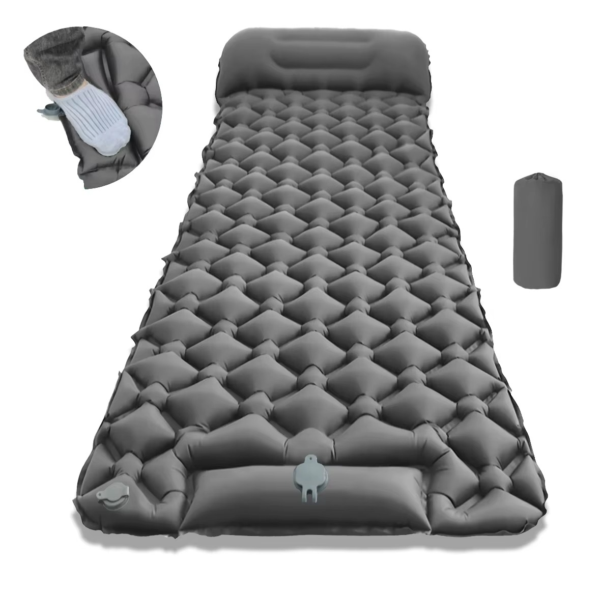 Rebolet | Ultra-Comfort Luftmatratze für Camping mit integriertem Kopfkissen und Pumpe