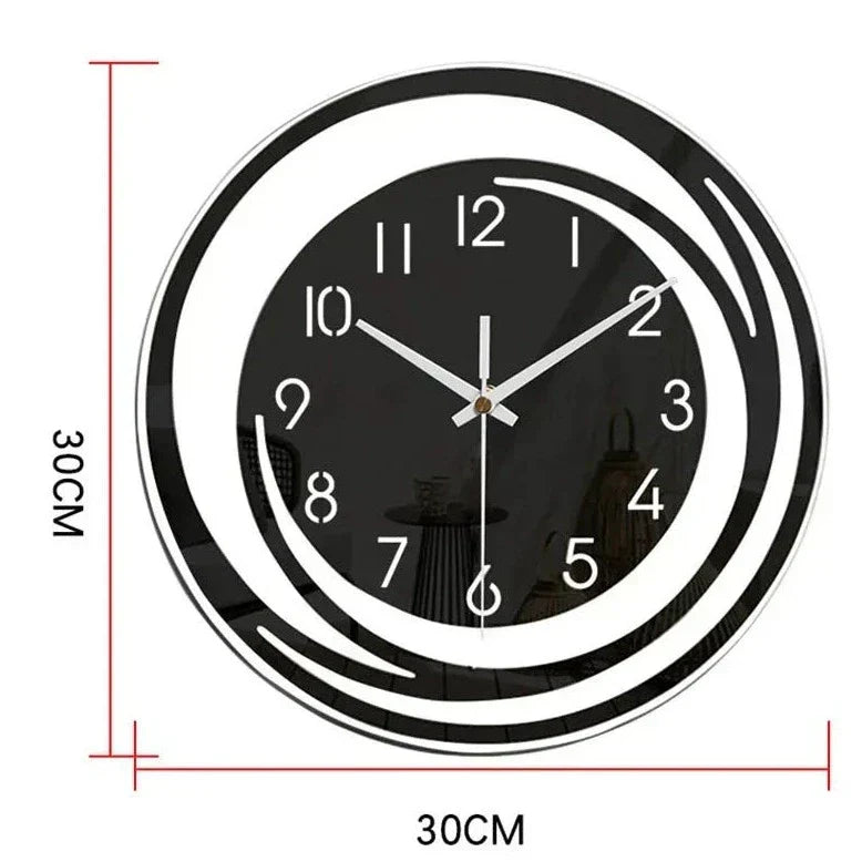 Rebolet | Moderne Schwarze Wanduhr aus Acryl - ScandiTime