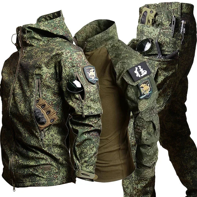 Herren Tactical-Uniform-Set mit Jacke, Shirt und Cargohose