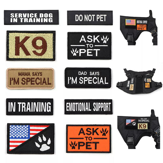 Hundegeschirr-Patches – Klett-Namensschilder für Diensthunde