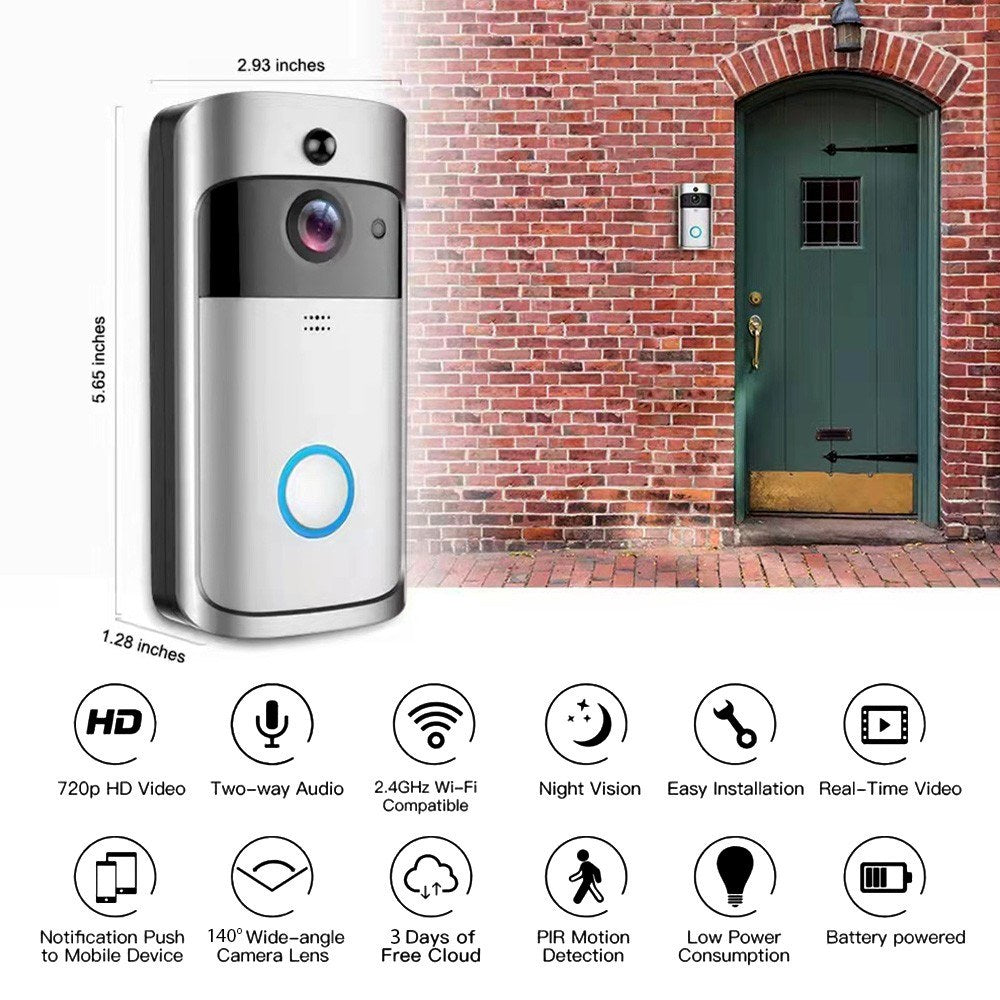 Rebolet | Drahtlose Smart-Video-Türklingel mit Gegensprechfunktion, Bewegungssensor, Nachtsicht, Telefonbenachrichtigungen und wasserdichter Sicherheitskamera