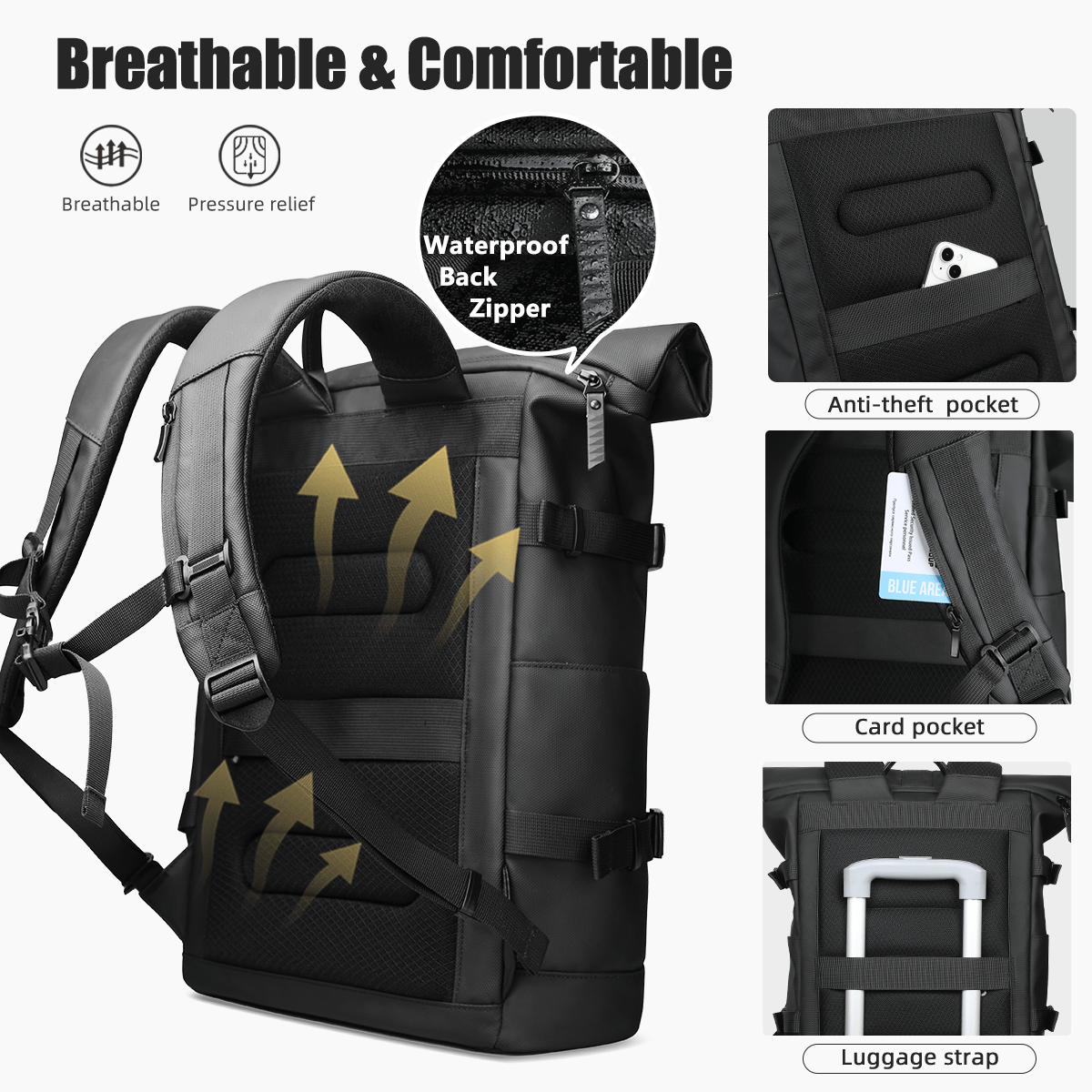 Rebolet | Erweiterbarer Outdoor-Rucksack mit großem Volumen & Laptopfach
