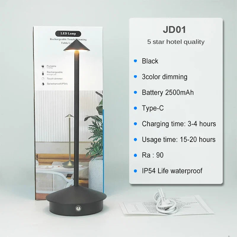 Rebolet | Tischlampe | LED Kabellos, wiederaufladbar, dimmbar, wasserdicht, vielseitig